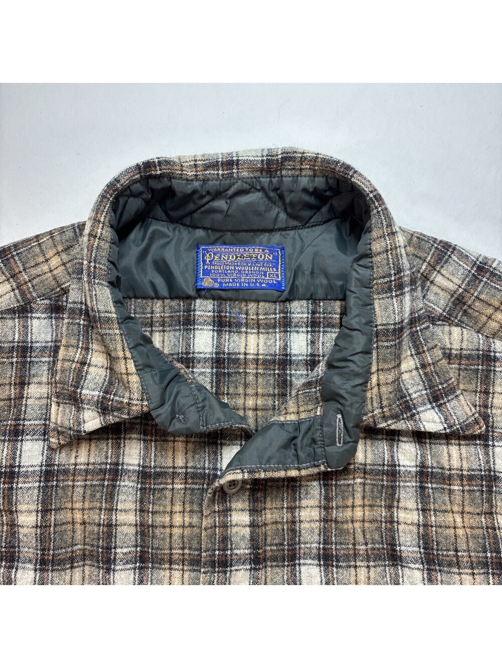 Vintage 1970’s Pendleton Wool Plaid Shirt Men’s XL Made In USA